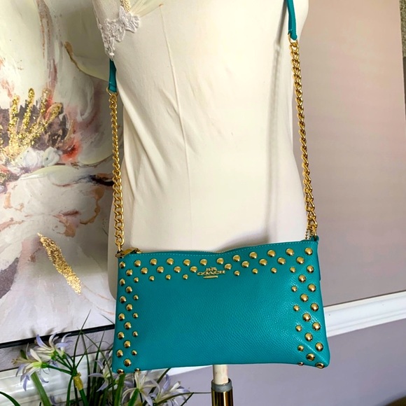 COACH Studded Cross Grain
Leather Quinn Crossbody F53140
Cadet Blue - Picture 10 of 15